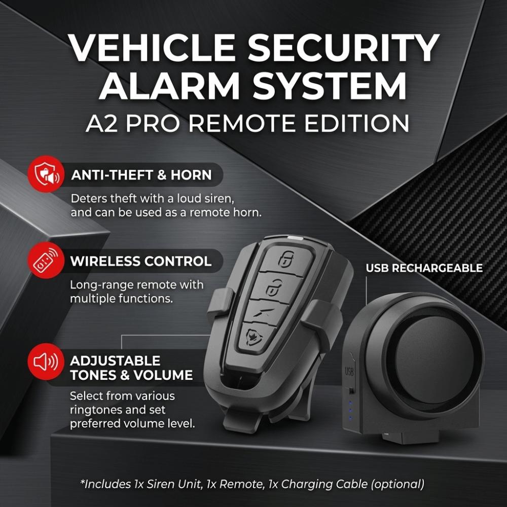 Waterproof Vehicle Anti-Theft Alarm USB Charging Vibration Alarm Security Protection
