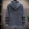Mens Baggy Full Zip Sweater Coats Hooded Casual Warm Tops Plain Outwear Jackets