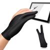 2 Pcs Artist Gloves with Two Fingers Palm Rejection Gloves for Stylus Pen Pencil Sketching Painting Right or Left Hand