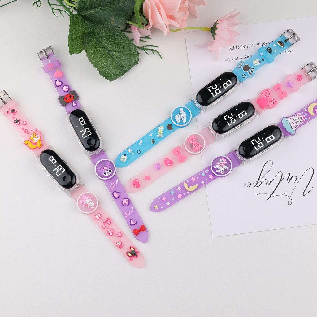 Newest Cartoon LED Doll Digital Watch Children Flash Innovative Boys Girls Plastic Touch Waterproof Wristband Sports Watch
