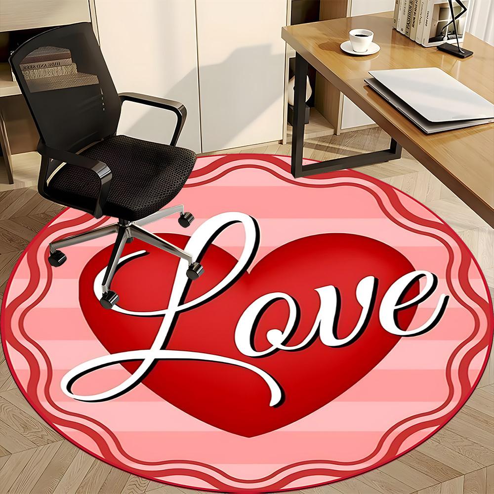 1pc Love Heart Chair Carpet for Office, Non slip, Soft and Durable Office Rug for Interior Decoration