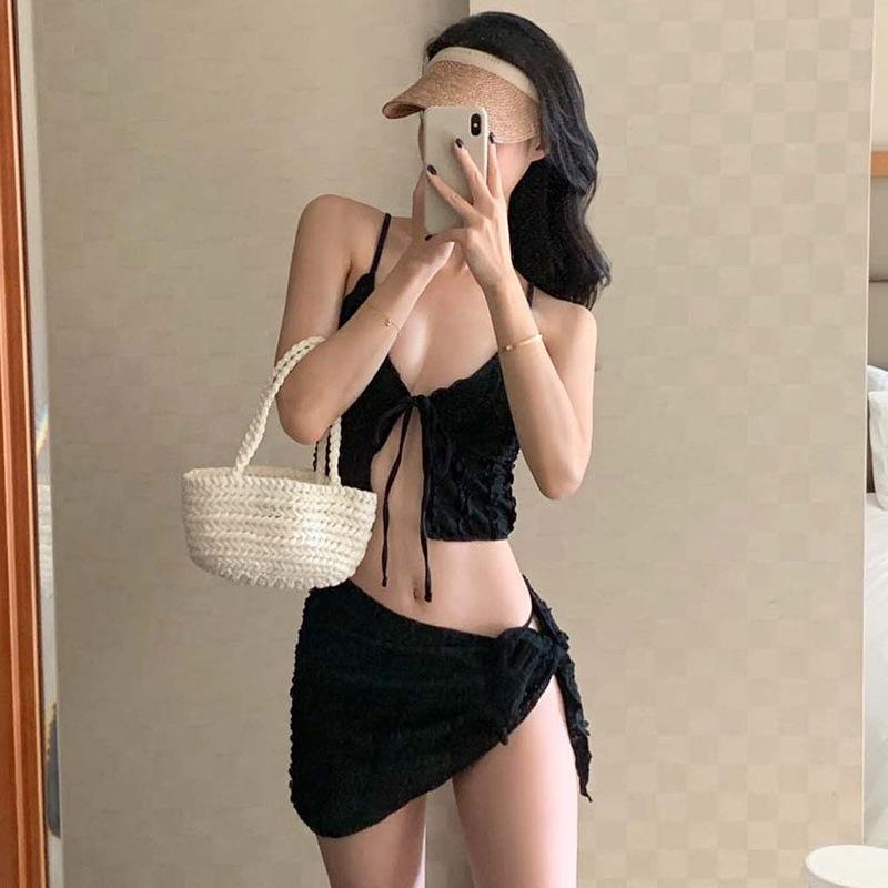 Новый корейский комплект бикини-трикини для маленькой груди: Стиль Pure Desire с майкой с оборками