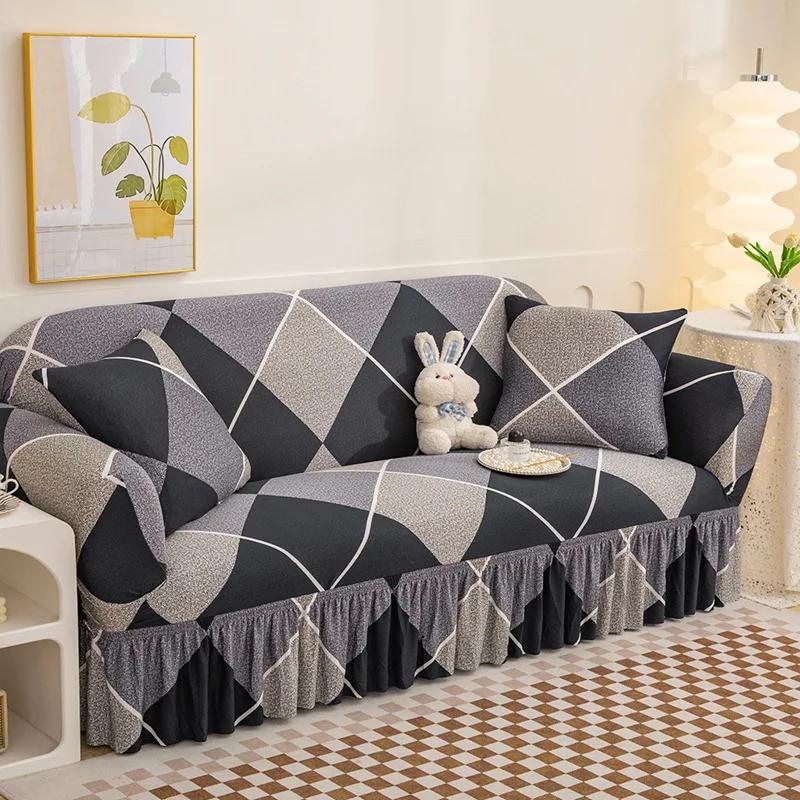 3 Pcs Set Stretch Floral Couch Cover Sofa Covers Furniture Protector for Dogs Corner Sofa Skirt 1/2/3/4 Seater Sofa Slipcovers