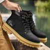 2025 Autumn and Winter New High-top Martin Boots Men's Trend Versatile Platform Casual Leather Shoes Tooling Board Shoes Trendy Shoes