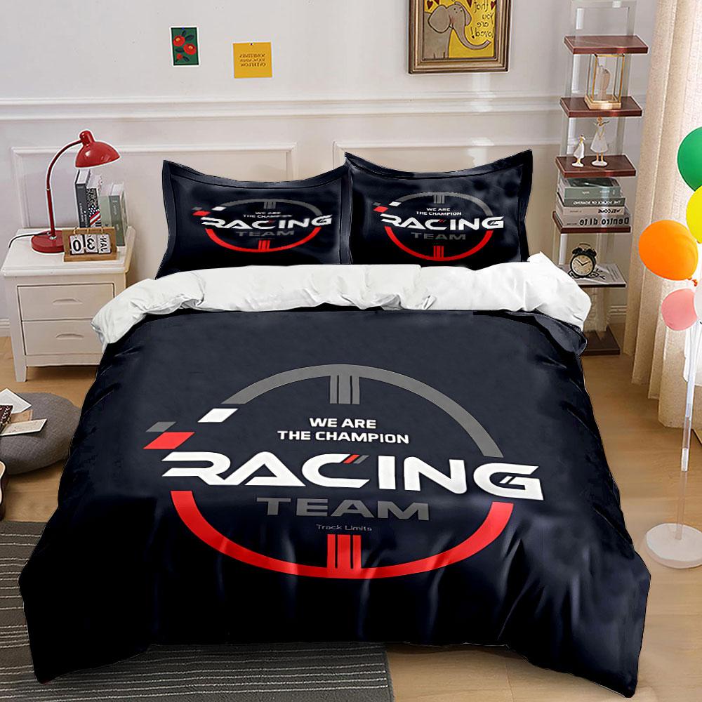 Racing Team Champion Set Bedding Duvet Cover Set Duvet Cover Pillowcases (1*Duvet Cover 2*Pillowcases, without duvet insert)