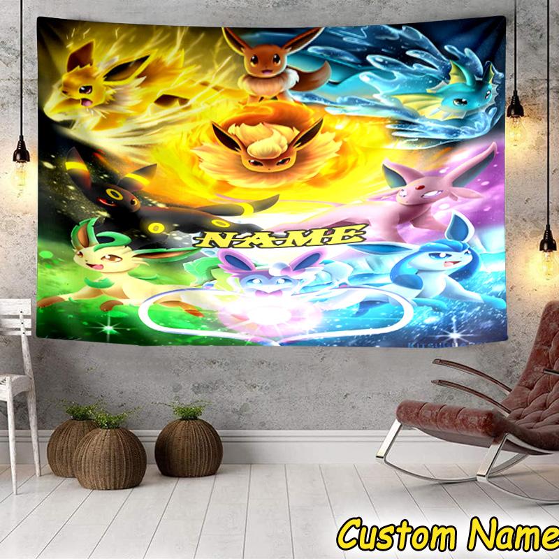 Custom Name Tapestry Pika Tapestry Room Decoration Wall Hanging for Living Room Bedroom, dormitory, Birthday and Christmas gifts