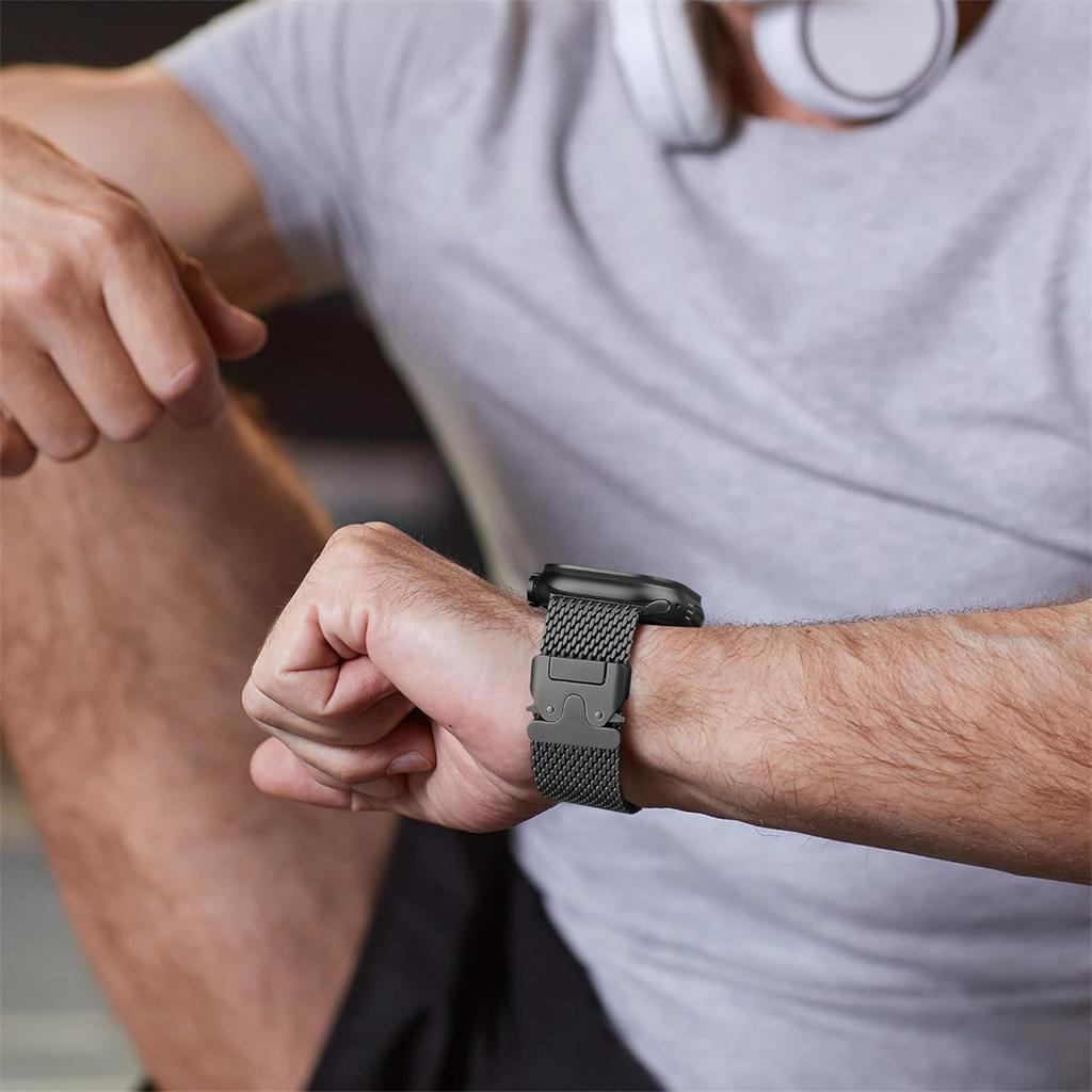 1 шт. ремешок для Apple Watch Milanese Loop для Apple Watch S10 46 мм 42 мм Ultra 2 49 44 45 41 40 38 мм металлический ремешок для часов IWatch 10 9 6 5 SE 7 8 4 3 браслет