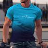 Летняя футболка с 3D-печатью и градиентным воротником для мужчин, модная повседневная футболка с короткими рукавами для мужчин
