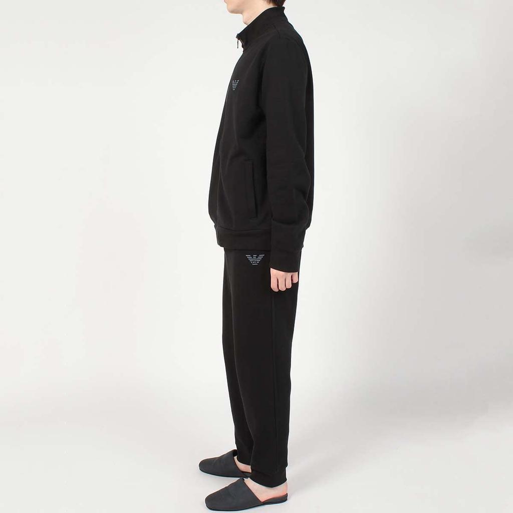 Emporio Armani ICONIC TERRY Iconic Terry Brushed Lining Top and Bottom Set Full Zip Long Sleeve Pajamas Loungewear Loungewear EU Size Present 54075717