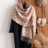 Splicing Polka Dots Autumn And Winter Jacquard Imitation Cashmere Extended Scarf Women'S Thermal Air Conditioner Shawl Thickened Scarf