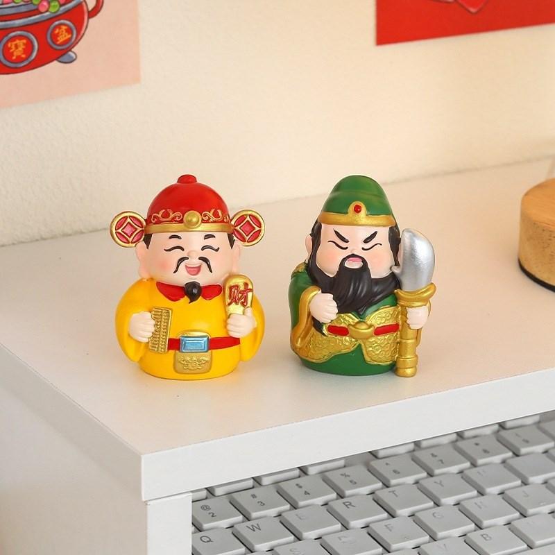 Five Wealth Gods Resin Desk Figurine for Home