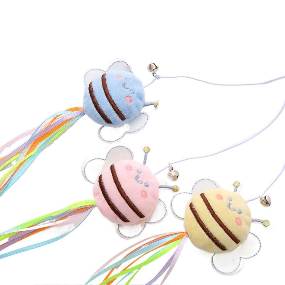 Палочка-дразнилка для кошек в форме пчелки, плюшевая интерактивная палочка, новая игрушка для кошек, кошка