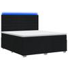 LED Box Spring Bed with Mattress Black 140 X 190 Cm Fabric