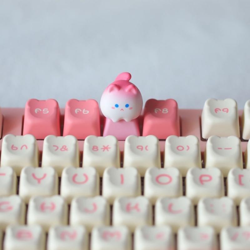 3D механические клавиатуры Креативные клавиатуры в форме мультяшного кролика для геймеров Колпачки для клавиш для офисного снятия стресса