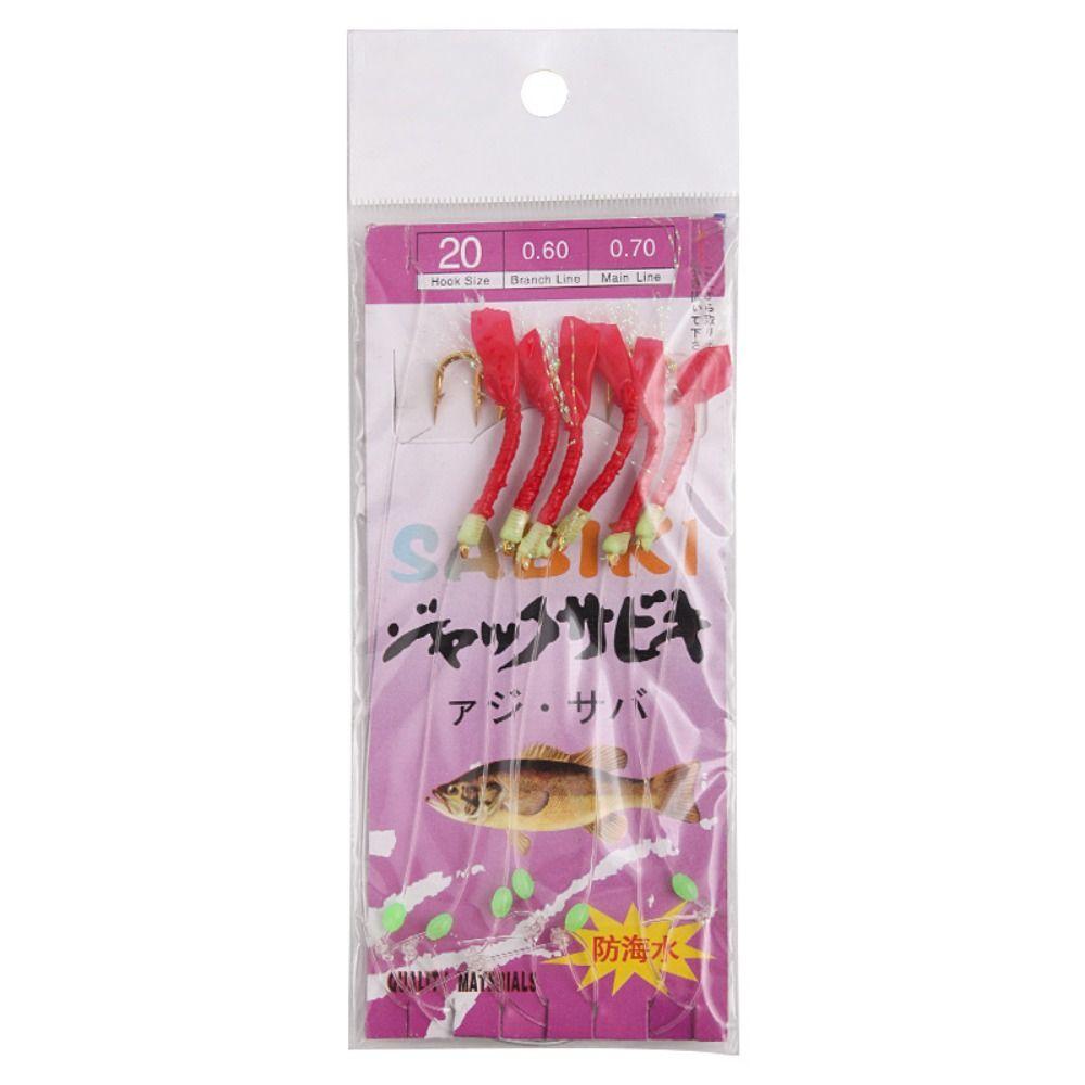 6pcs Rubber Fishing Hooks Wobbler Lure Bait Tackle Bionic String Hook  for Sea/Freshwater Fishing