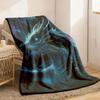 Blue Dragon Print Flannel Blanket Soft And Warm All-Season Fantasy with Glowing Scales And Night Sky Design Lightweight Portable F