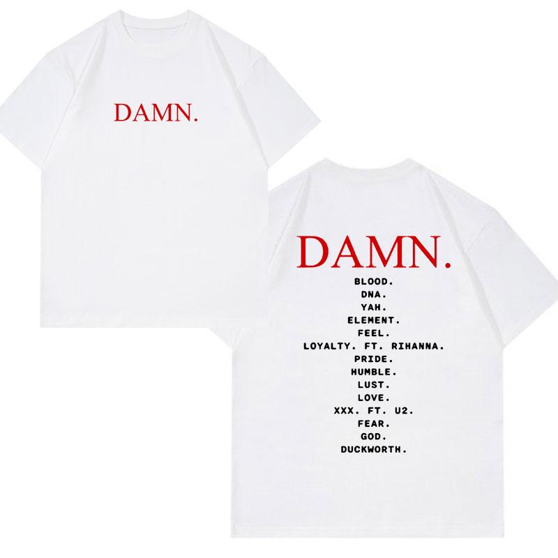 Футболка Damn Kendrick Lamar Мужская футболка с трек-листом альбома Pglang Mr Morale & The Big Steppers Футболки в стиле хип-хоп, готика, большие футболки