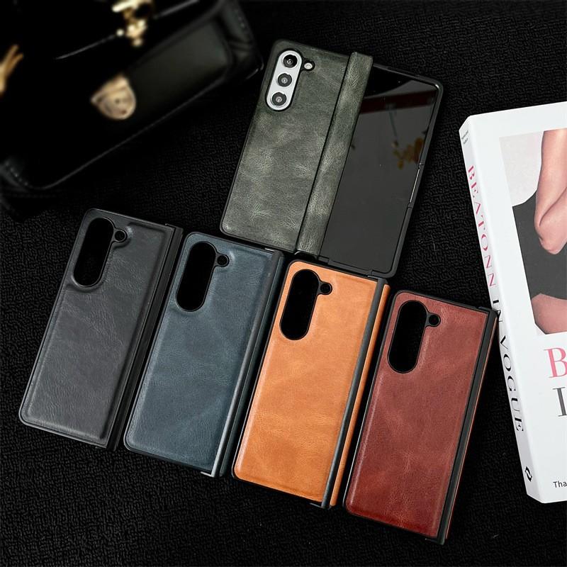 Z Fold 7/6/5 Phone Case Foldable Screen Leather Protective Cover Shockproof Anti-drop
