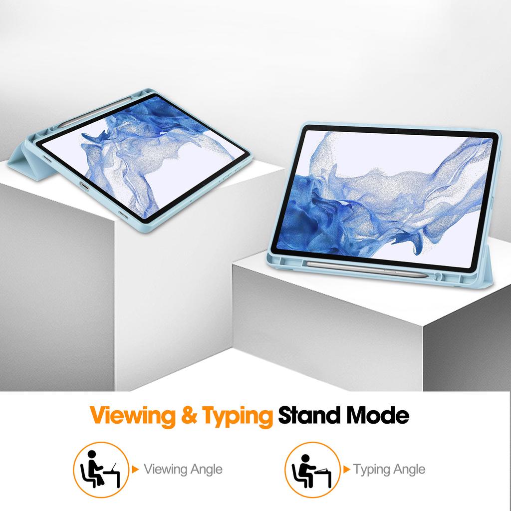 For Samsung Galaxy Tab S11 Ultra Case 14.6inch 2025 Samsung Tab S8/S9/S10 Ultra TPU Tri-fold Stand with Pen Slot Tablets Cover