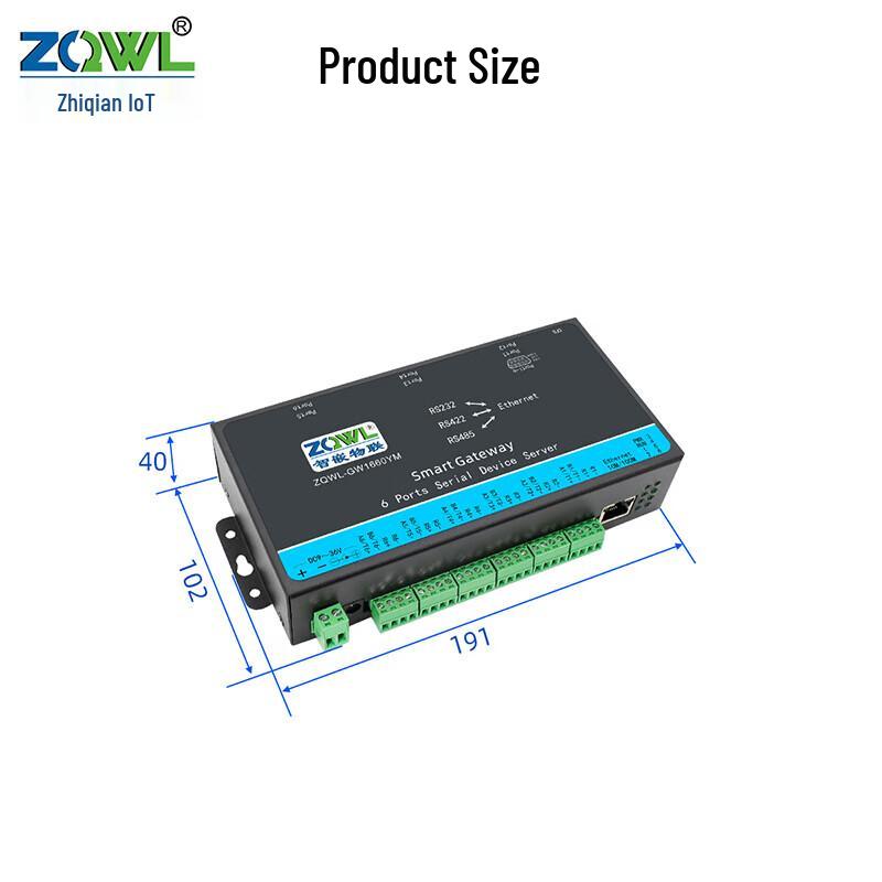ZQWL 6-Port RS232/422/485 to Ethernet Serial Server