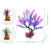 Украшение для аквариума Реалистичное зеленое растение Искусственное моховое дерево с основанием для аквариумов, для дома и декора офисного стола