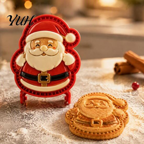 DIY Mini Pie Molds for Parties Christmas Mold, 3D Relief Embossed Hand Baking Holiday Pressed Dough Stamps Reusable Press Mold Party Festive