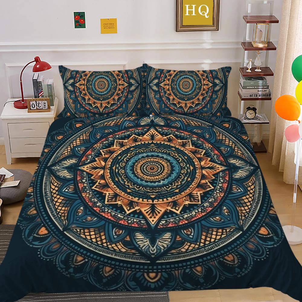 3D Mandala Printing Comforter Cover Set Double Size Polyester Duvet Cover Fashion Highend Home Bedclothes