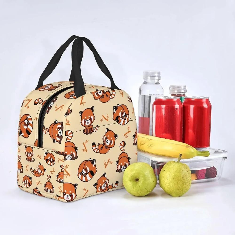 Red Panda Утепленная сумка для обеда для женщин и девочек, термосумка для школьного пикника, моющаяся, многоразовая, для работы в офисе, походов, пикников