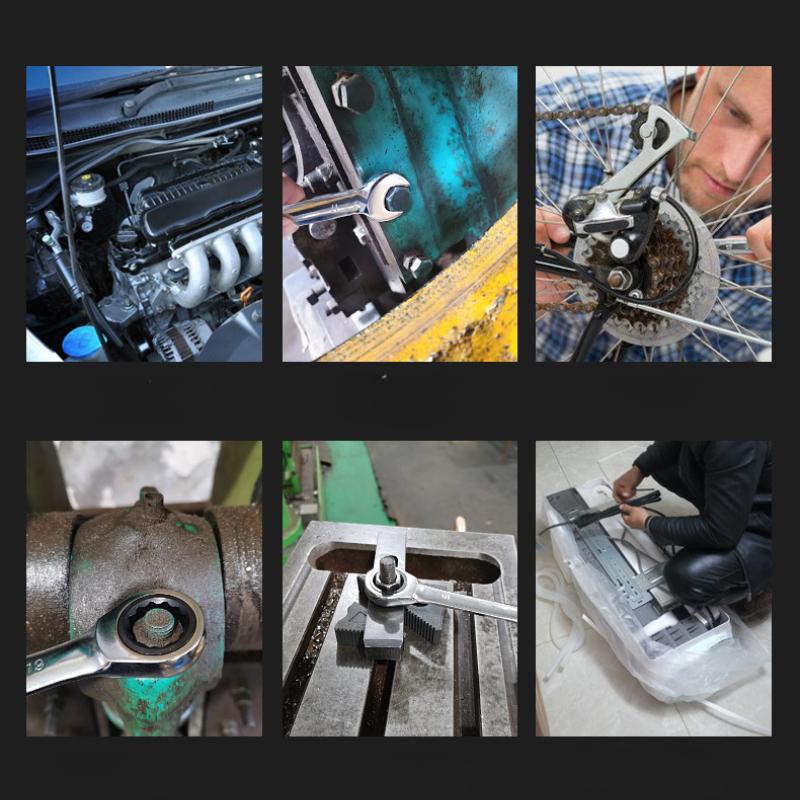 Набор ключей с трещоткой, 6 шт., торцевые торцевые метрические ключи с открытым концом и двойной головкой