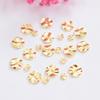100pcs Color-Retaining 14K Gold-Wrapped Irregular-Textured Round Spacer, Retro Baroque Water Ripple Spacer, Gasket Special-Shaped
