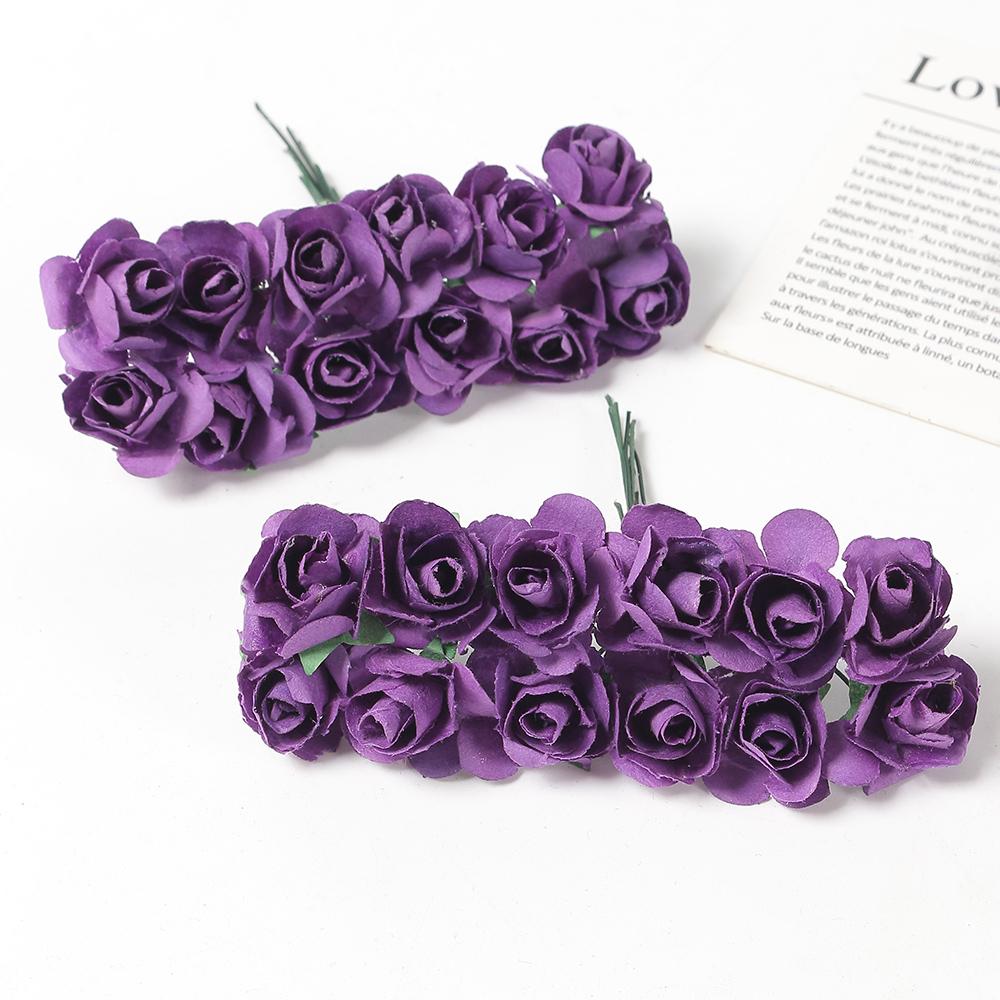 144 шт. Искусственные букеты роз Бумажные Поддельные цветы Домашний Декор для комнаты Свадебное украшение Рождество Navidad 2025 Новый год DIY Венок
