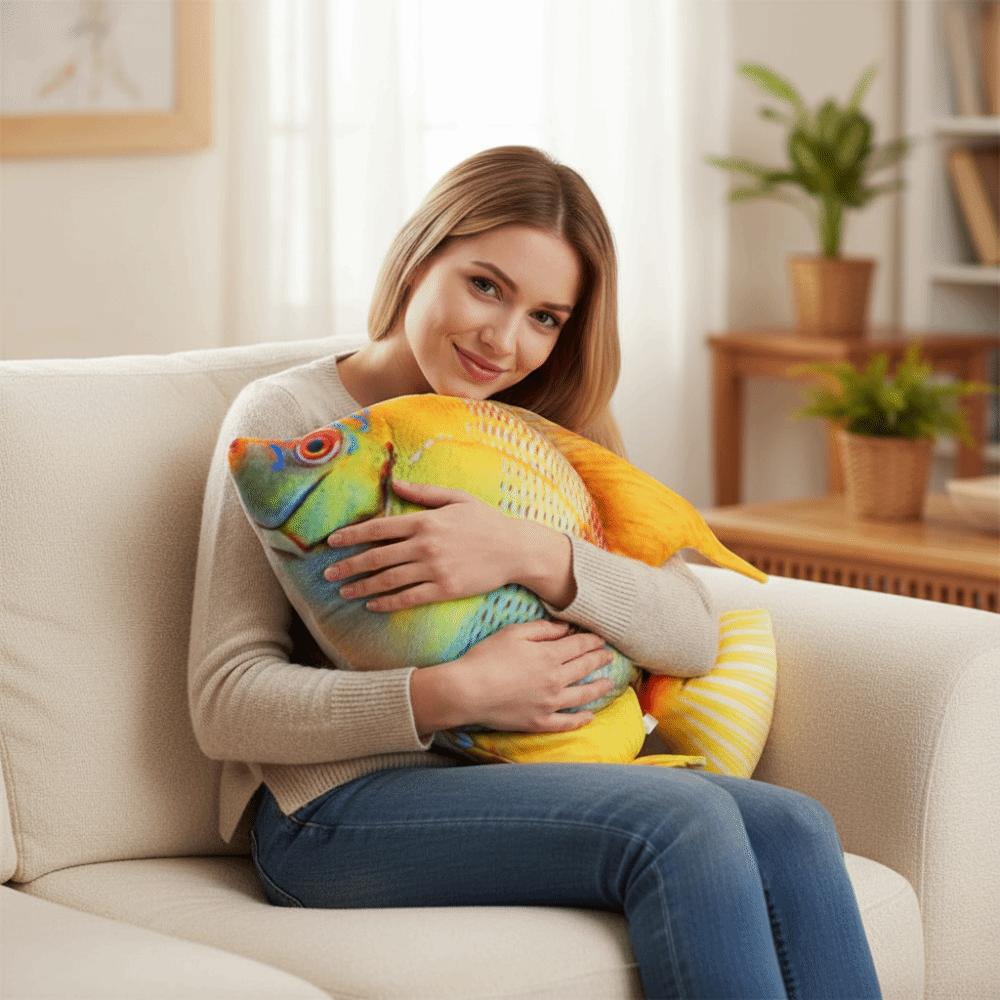 Cartoon Simulated Sea Fish Pillow Hugging Pillows Fish Anime Pillow Dolls Toy for Little Kids