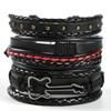Eif Dock Vinatge Gothic Punk Skull Star Metal Multilayer Leather Bracelet Men Bracelets & Bangles Male Arm Jewelry