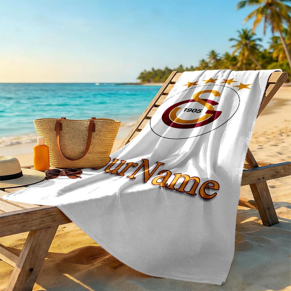 Galatasaray Customizable Name Beach Towel Super Soft Microfiber Quickdry Fabric Perfect for Traveling Yoga Camping and Swimming