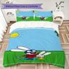 Simon the Rabbit Pattern Bedding uilt Set uilt Cover Pillowcase Home Decoration Birthday Gift (1 * duvet cover + 2 * pillowcase without core)157