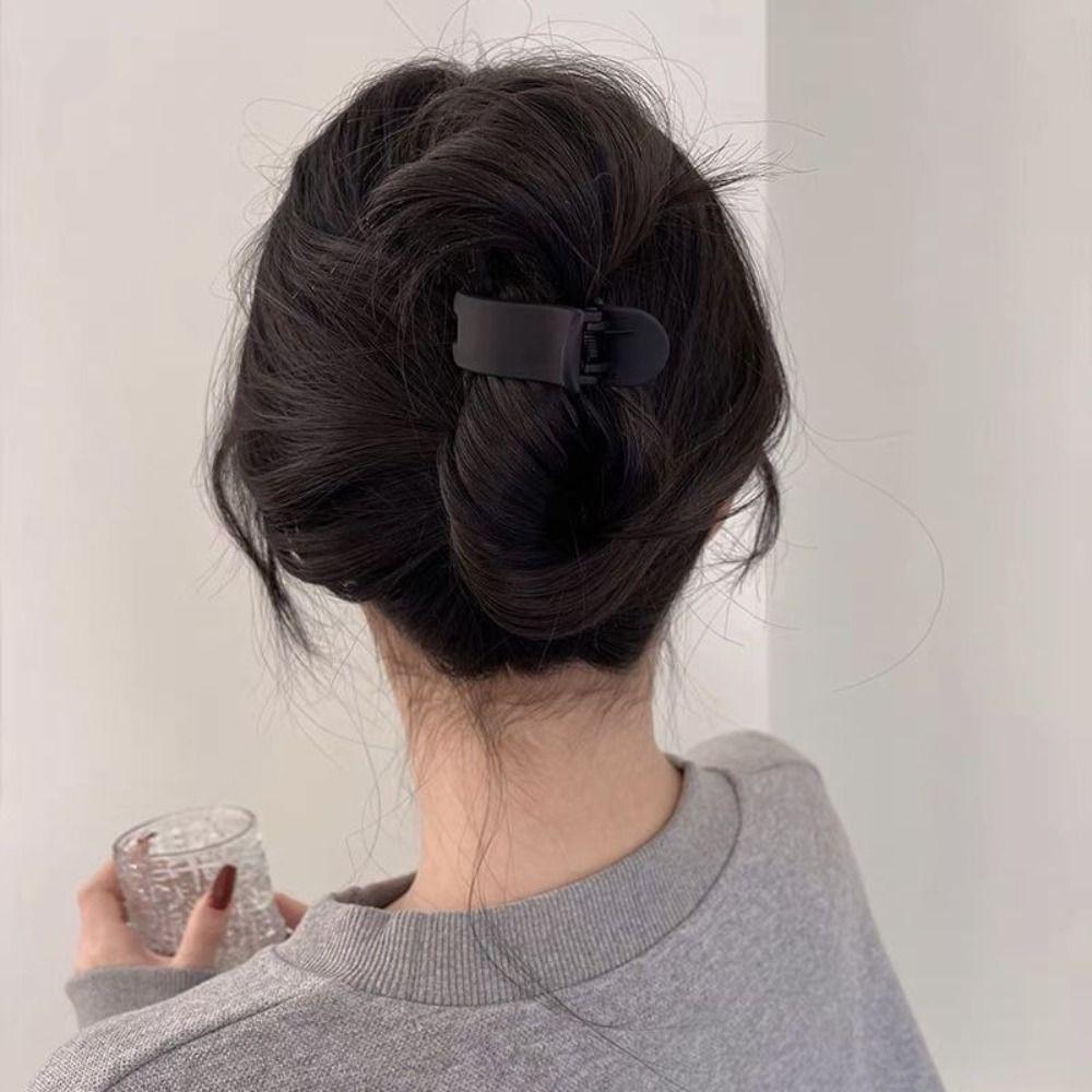 Solid Color Small Hair Claw Clips Simple Barrette Fashion Ponytail Hair Clip  Women
