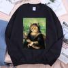 Orange Cat Parodies Mona Lisa Man Hoody For Women Unisex Casual Loose Sweatshirt Creativity O-Neck Clothes Autumn High Quality Hoodie