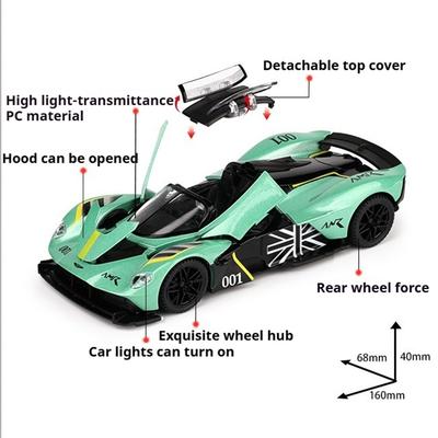1:32 Валькирия DB12 Спортивный Автомобиль Игрушечные Модели Сплав Литье под Давлением Звук Свет Двери Суперкара Открываются Игрушки с Оттяжкой Подарок для Детей Коллекция