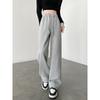 Women's Gray Wide-Leg Scythe Sweatpants - New 2025 Loose, Drapey, Slimming Track Pants for Spring & Autumn