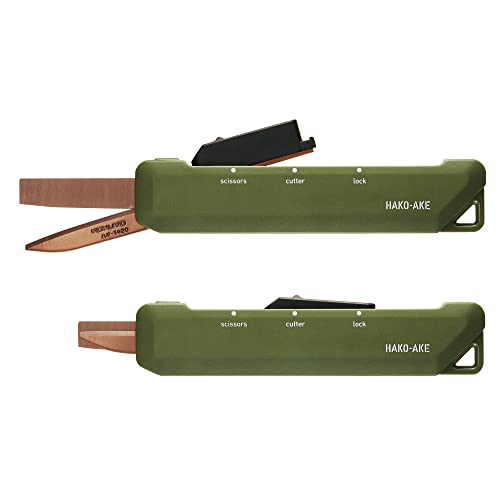 KOKUYO Ножницы-резаки 2Way Hakoake титановое лезвие хаки Hasa-T420DG