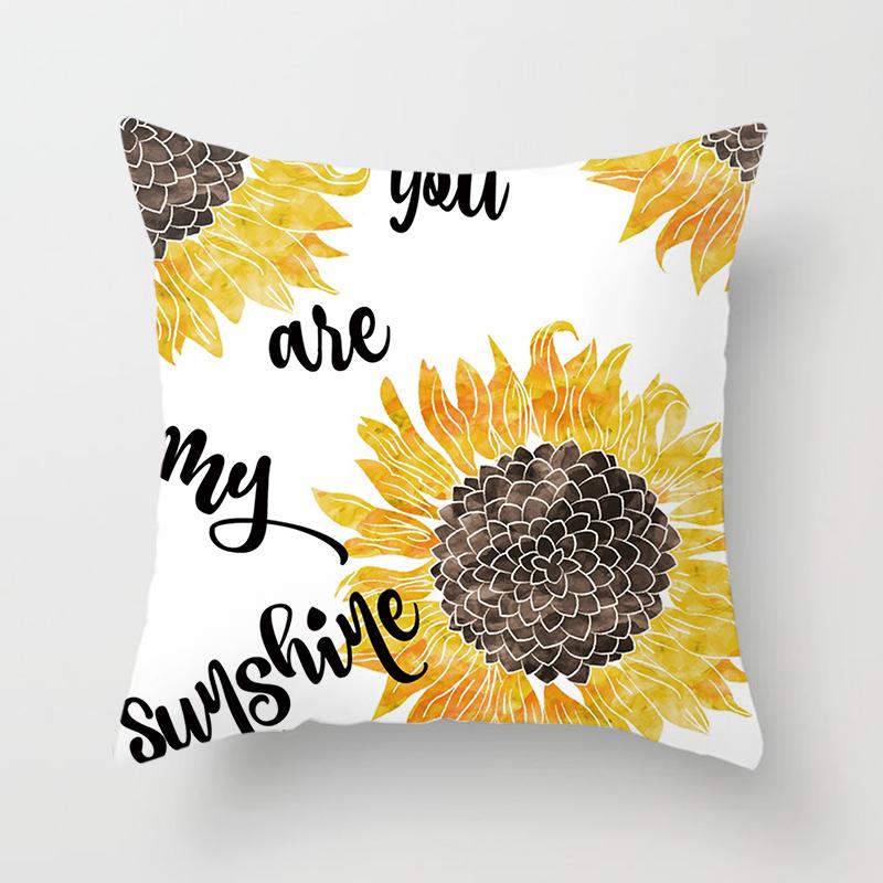 Подушка с цветочным принтом, украшение для дома, подушка для автомобиля, наволочка для дивана, наволочка для кровати, наволочка с подсолнухом