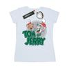 Tom And Jerry Womens/Ladies Christmas Greetings Cotton T-Shirt