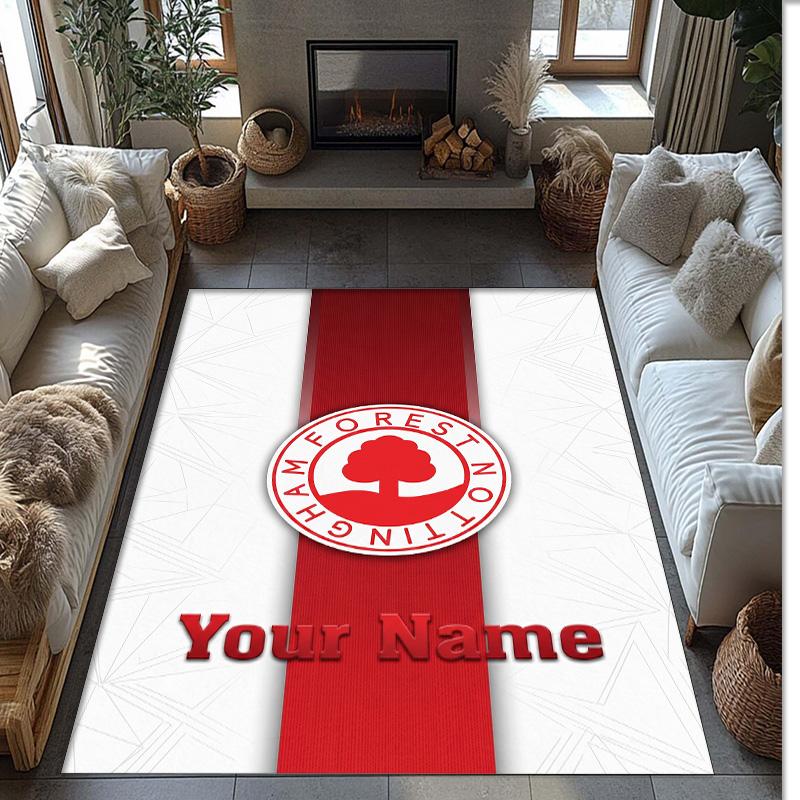Nottingham Forest FC Printed Crystal Velvet Rug Non‑Slip Crystal Velvet Carpet For Sofa Bedroom Indoor Home Decoration