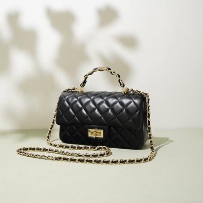 Кожаная Коровья Сумка Через Плечо Crossbody Женская Сумка Ромбовидная Сумка на Цепочке Универсальная