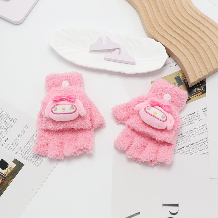 Kids' Winter Fingerless Flip-Top Writing Gloves – Warm Half-Finger Gloves for Boys & Girls