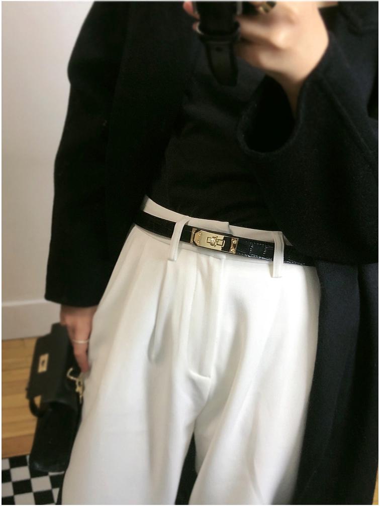 Women's Adjustable Genuine Leather Alligator Pattern Belt