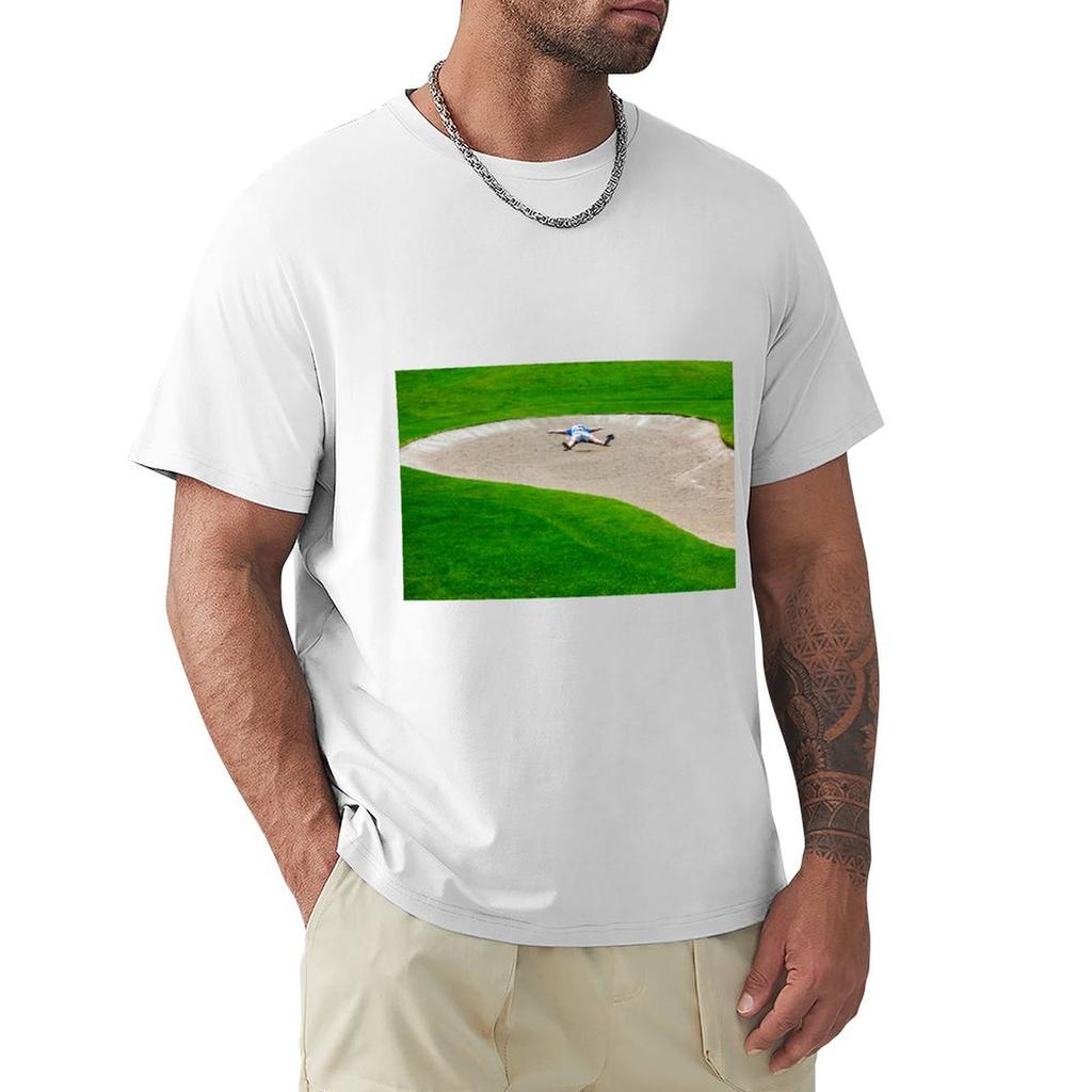 Golfer In Bunker TShirt Retro Style Print Casual Top