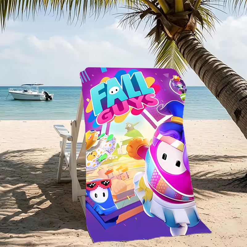 Beach Towel with Fall Guys game Pattern - soft,absorbent,machine washable Lightweight&Modern,swimming,Travel Essentials