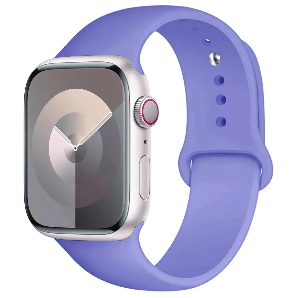 Силиконовый ремешок для Apple Watch Band 44 мм 40 мм 45 мм 41 мм 49 мм 42 мм 45 44 мм браслет iwatch series 7 se 3 5 6 8 9 Ultra 2 ремешки