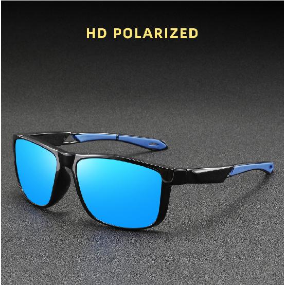 Square-frame cycling glasses, polarized sunglasses for outdoor activities, unisex design, suitable for cycling, sports, and hiking